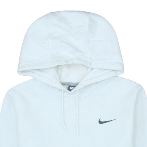Nike Men's White Small Pullover Hoodie with Logo