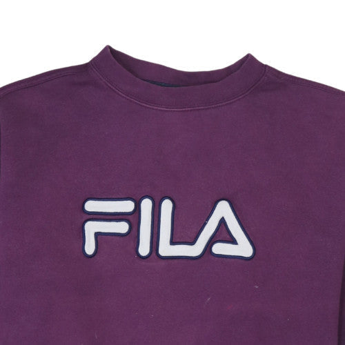 FILA Men's Purple Crew Neck Logo Sweatshirt Size M Regular Fit