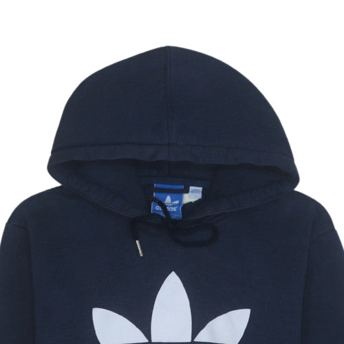 Adidas Men's Blue Pullover Hoodie L Regular Fit Logo Sportswear