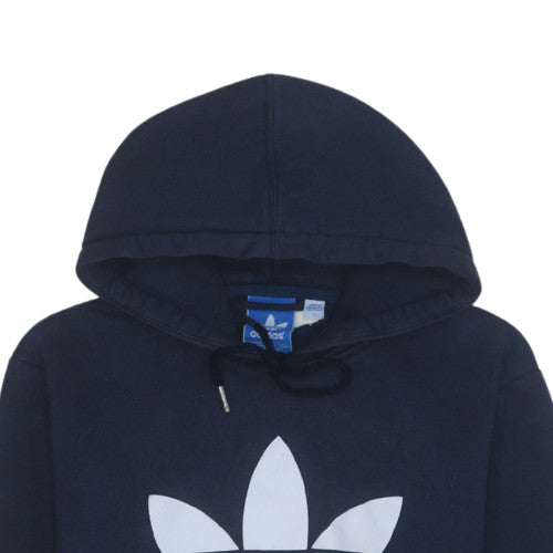 Adidas Men's Blue Pullover Hoodie L Regular Fit Logo Sportswear