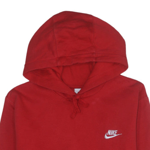 Nike Men's Red Pullover Hoodie Size S Fleece Logo Sweatshirt