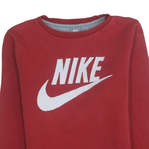 Nike Men's Red XS Pullover Crew Neck Logo Sweatshirt