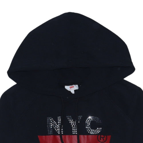 Levi's Men's Black NYC Rhinestone Logo Pullover Hoodie Size S