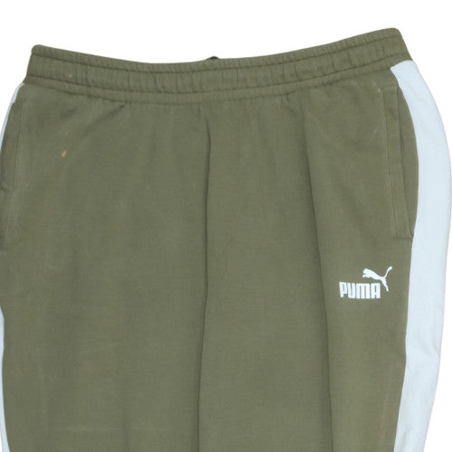 Puma Men's Green XL Jogger Sweatpants with Side Stripe