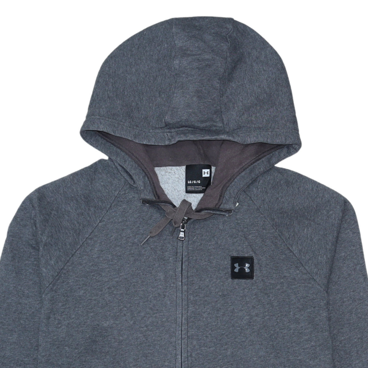 Under Armour Men's Grey Full Zip Hoodie Size L Lightweight Fleece