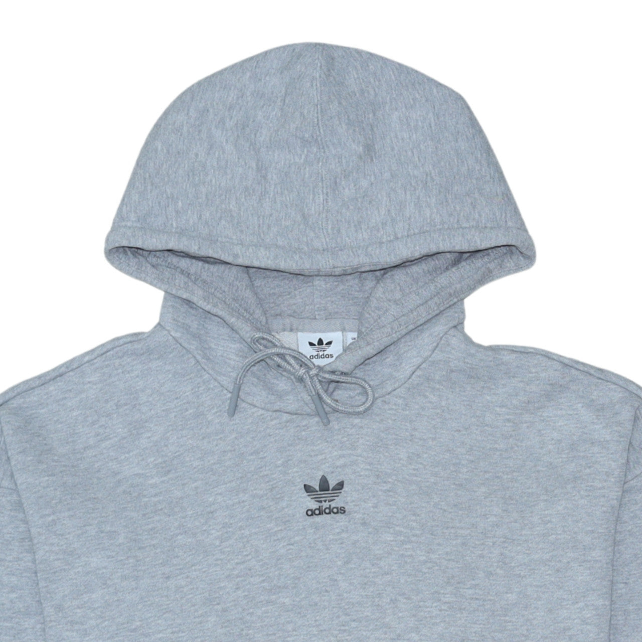 Adidas Womens Grey Hoodie Size 8 Pullover Logo Print Sweatshirt