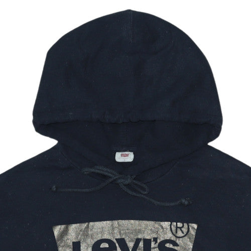 Levi's Womens Black Pullover Hoodie S Logo Print Casual