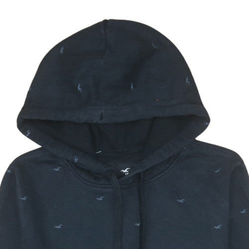 Hollister Men's Blue Pullover Hoodie L Logo Fleece Sweatshirt