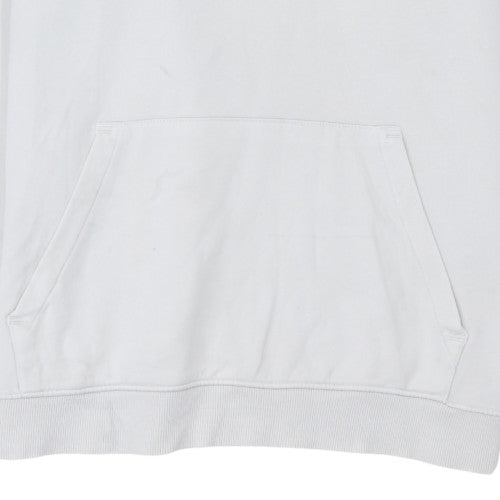 Tommy Sport Men's White Pullover Hoodie Size L Fleece Logo Sweatshirt