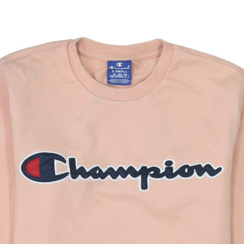 Champion Women's Pink XS Pullover Sweatshirt Logo Crew Neck