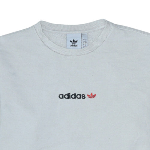 Adidas Men's White Logo Pullover Sweatshirt Size L
