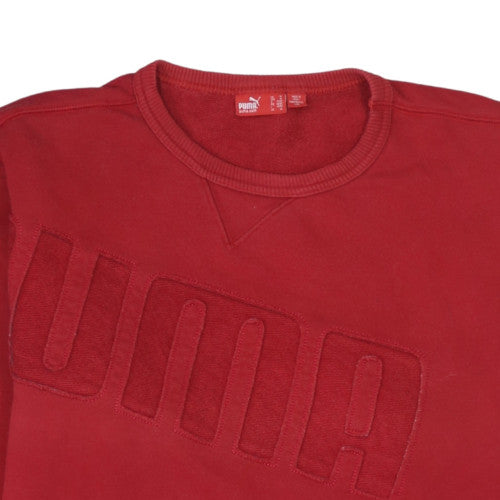 Puma Men's Red Crew Neck Pullover Sweatshirt M