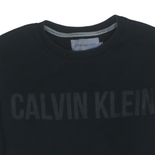 Calvin Klein Jeans Men's Black L Crew Neck Logo Sweatshirt