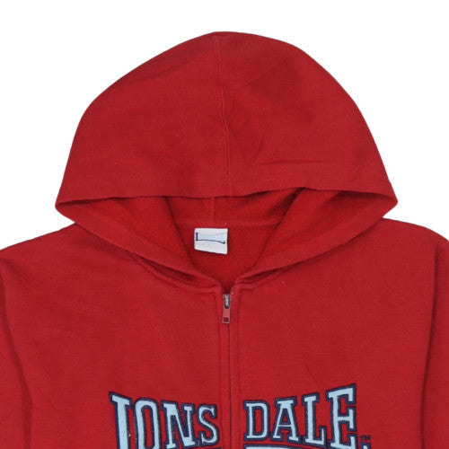 Lonsdale Boys Red Full Zip Hoodie Sweatshirt 10 Years Cotton Blend