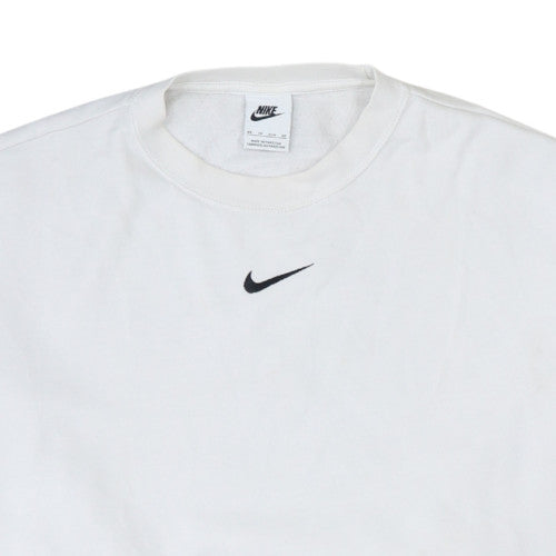 Nike Women White XS Pullover Sweatshirt Crew Neck Cotton Blend