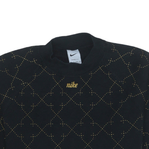 Nike Womens Black Gold Therma-Fit Pullover Sweatshirt XS