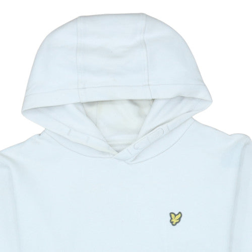 Lyle & Scott Boys White Pullover Hoodie 15-16 Years Cotton Fleece