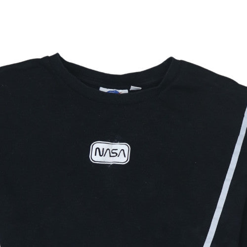 NASA Womens Black Crew Neck Pullover Sweatshirt Size 10/12