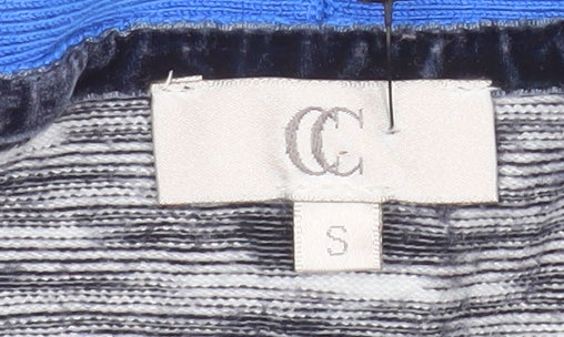 Country Casuals Women Blue Striped Open Front Cardigan Size S Lightweight Knit