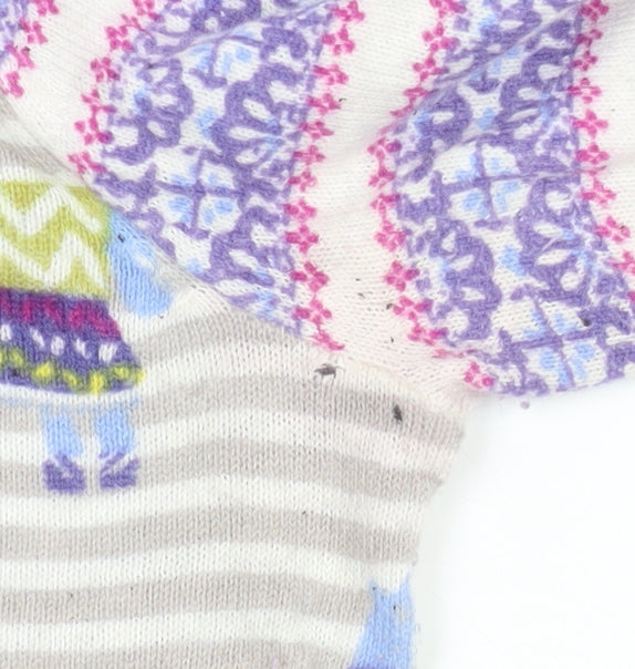 White Stuff Women’s Multicoloured Llama Print Cotton Cardigan Size 10