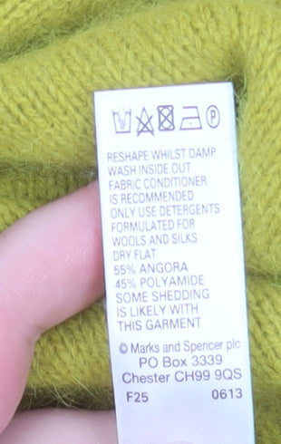 Marks and Spencer Autograph Women's Green Angora Jumper Size 10