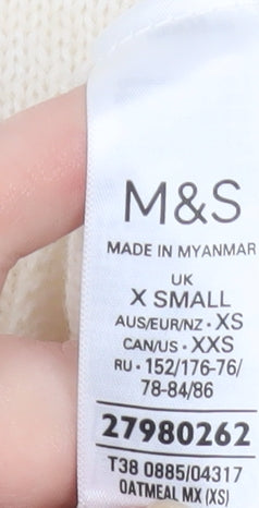 Marks & Spencer Womens Ivory Fair Isle Knit Jumper XS