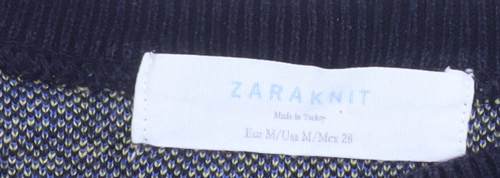 Zara Men’s Multicoloured Geometric Knit Jumper Size M