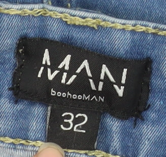 boohooMAN Men's Blue Skinny Denim Jeans Size 32 Regular Fit