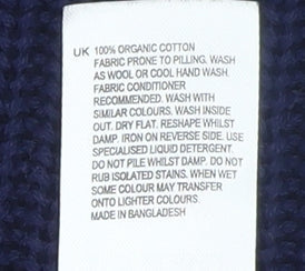 White Stuff Women's Blue Cotton Crew Neck Long Sleeve Jumper UK 14