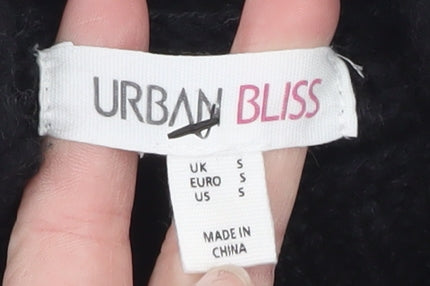 Urban Bliss Womens Black White Striped Mock Neck Knit Jumper Size S