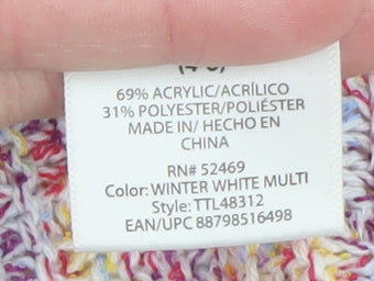 Time and Tru Women's Multicoloured Cable-Knit Pullover Jumper Size S