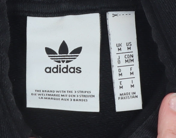 Adidas Men's Black Pullover Hoodie M Sports Logo Fleece Sweatshirt