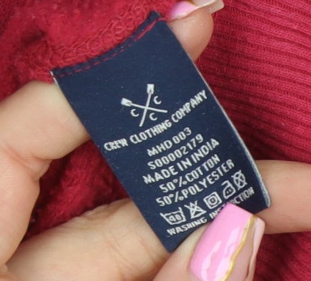 Crew Clothing Women Red Pullover Hoodie Size M Cotton Blend