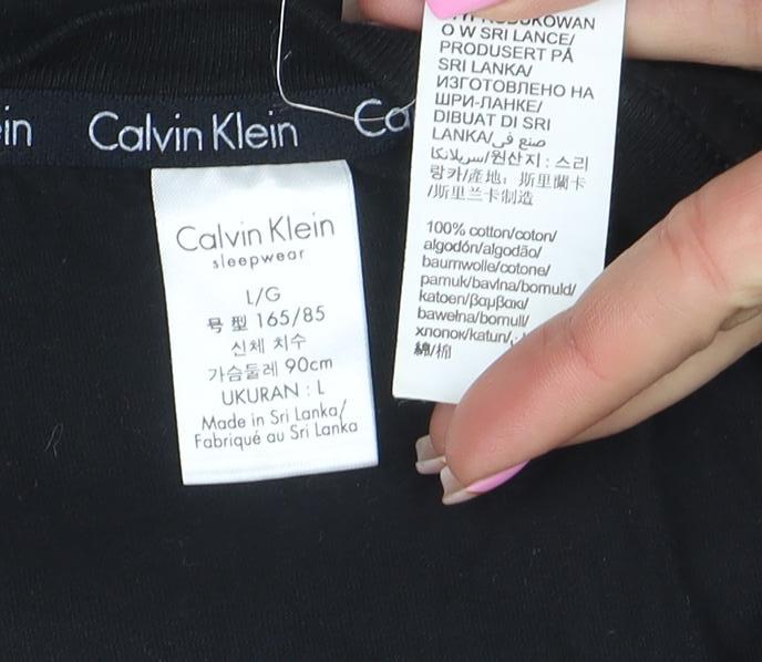Calvin Klein Men's Black Long Sleeve Crew Neck Logo T-Shirt Size L