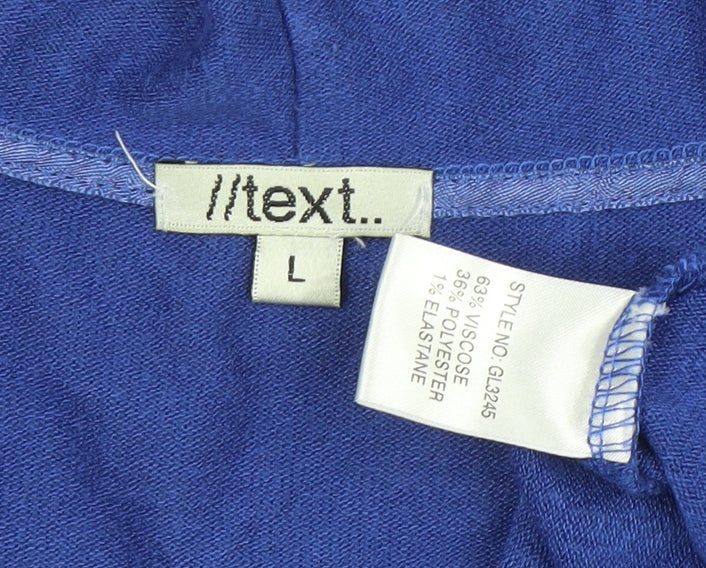 Next Women Blue Pleated Collar Long Sleeve Cardigan L