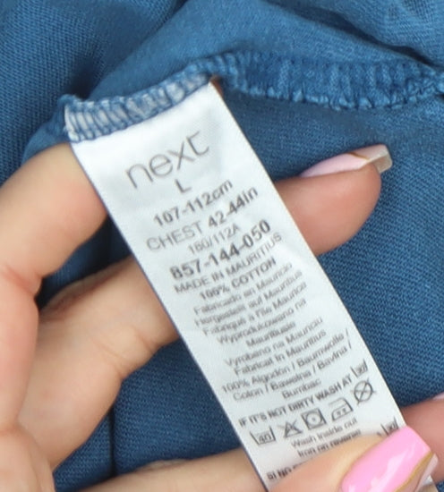 Next Women Blue Long Sleeve Cotton T-Shirt Size L