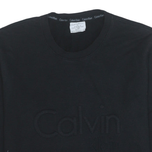 Calvin Klein Men's Black Crew Neck Logo Sweatshirt Size L