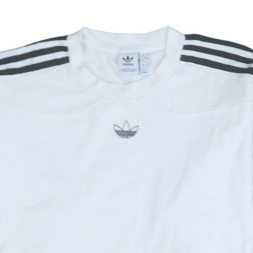 Adidas Womens White Long Sleeve Crew Neck Sweatshirt UK 12