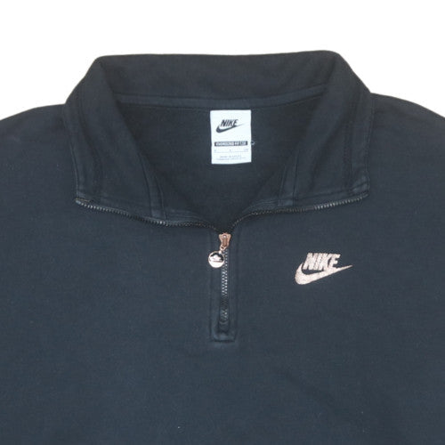 Nike Women's Black Oversized 1/4 Zip Sweatshirt Size S