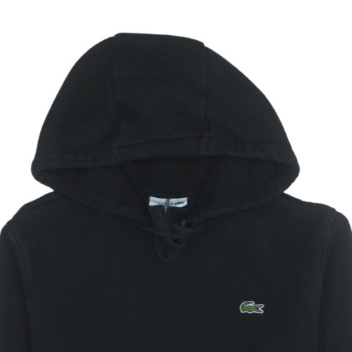 Lacoste Men’s Black Pullover Hoodie Size M Logo Fleece Sweatshirt