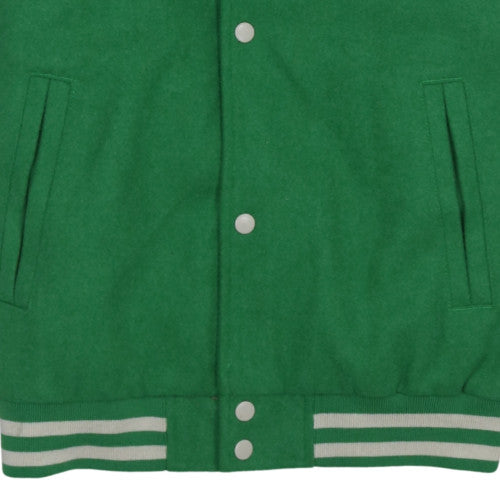 ASOS DESIGN Men's Green Varsity Jacket M Wool Blend Casual