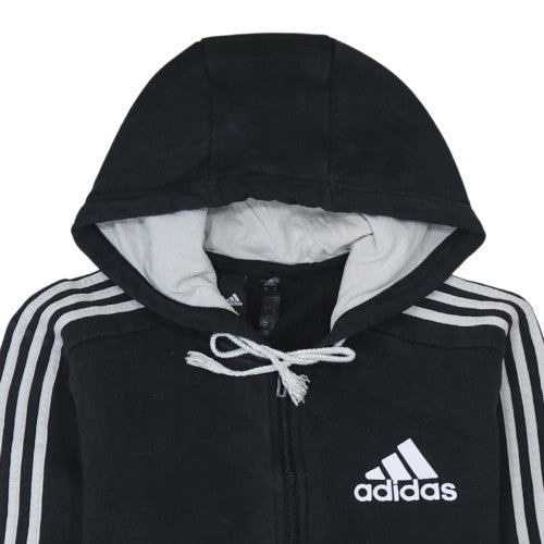 Adidas Men's Black Full Zip Hoodie S Sports Fleece Sweatshirt