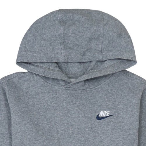 Nike Boys Grey Pullover Hoodie XL 158-170cm Fleece Lined Casual Sweatshirt