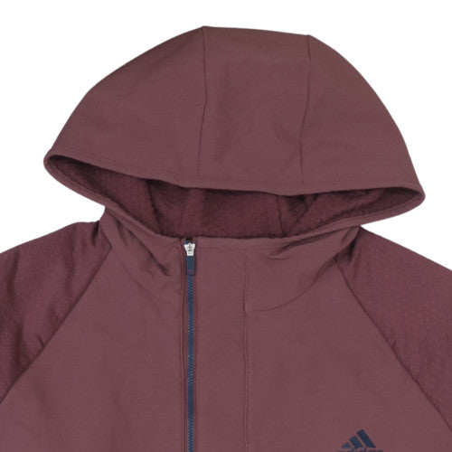 Adidas Womens Burgundy 1/2 Zip Hooded Pullover Sweatshirt Size L