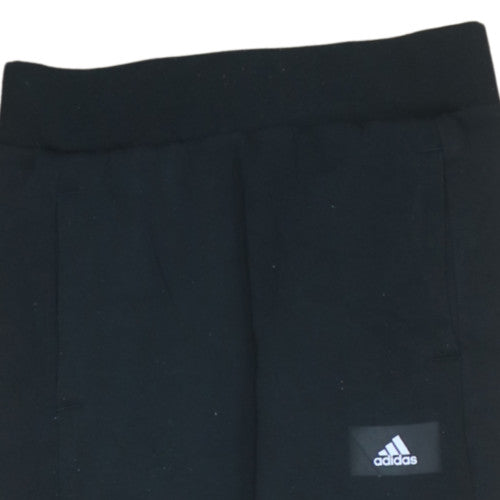 Adidas Boys Black Jogger Fleece Trousers 11-12 Years Elastic Waist Sportswear