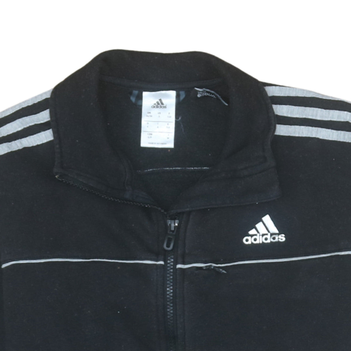 Adidas Men's Black Small Track Jacket Full Zip Cotton Activewear