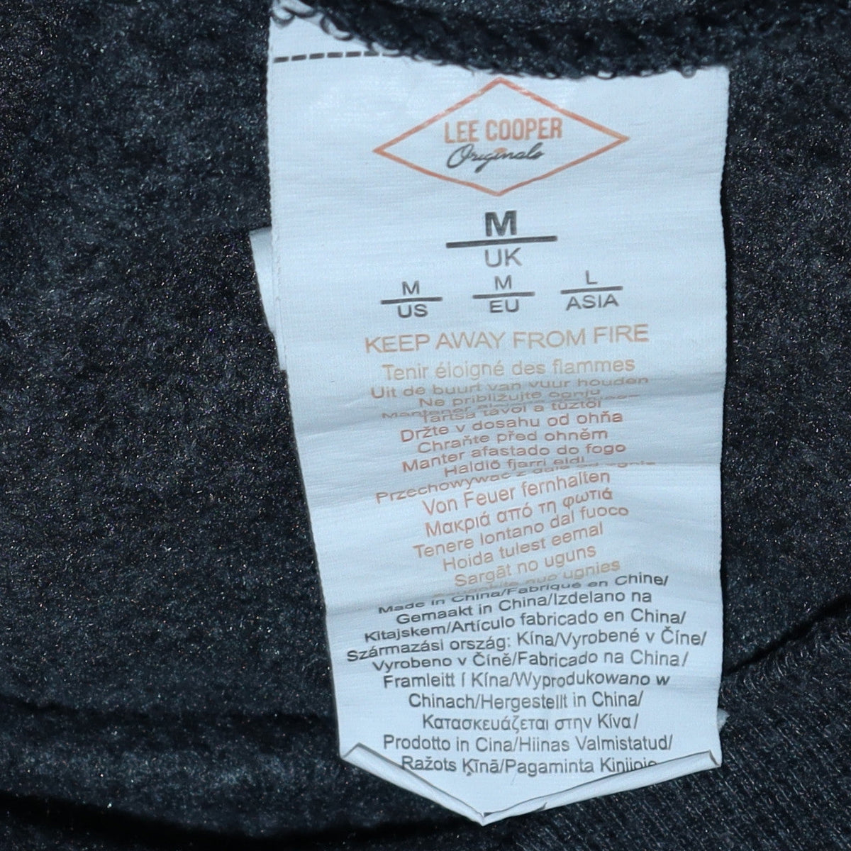 Lee Cooper Men’s Black Pullover Hoodie Size M Regular Fit