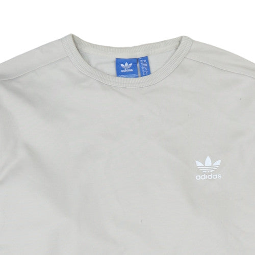 adidas Men's Beige Crew Neck Pullover Sweatshirt Size M