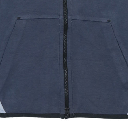 Nike Men's Grey Blue Full Zip Hoodie XS - Cotton Blend Sportswear