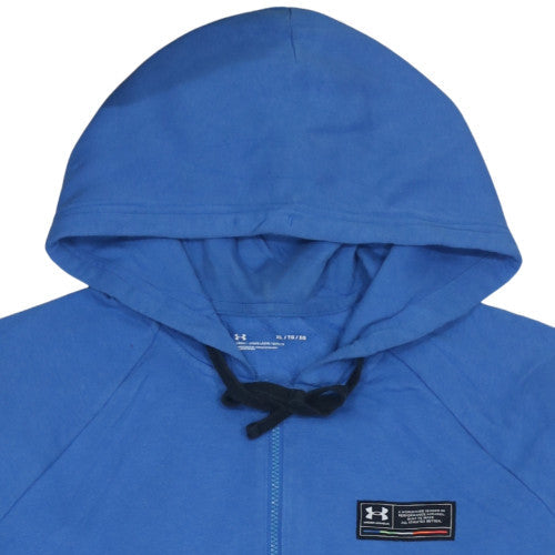Under Armour Men Blue XL Full Zip Hoodie Fleece Sportswear
